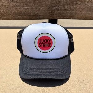 Lucky Strike Black and White Trucker Adjustable Hat